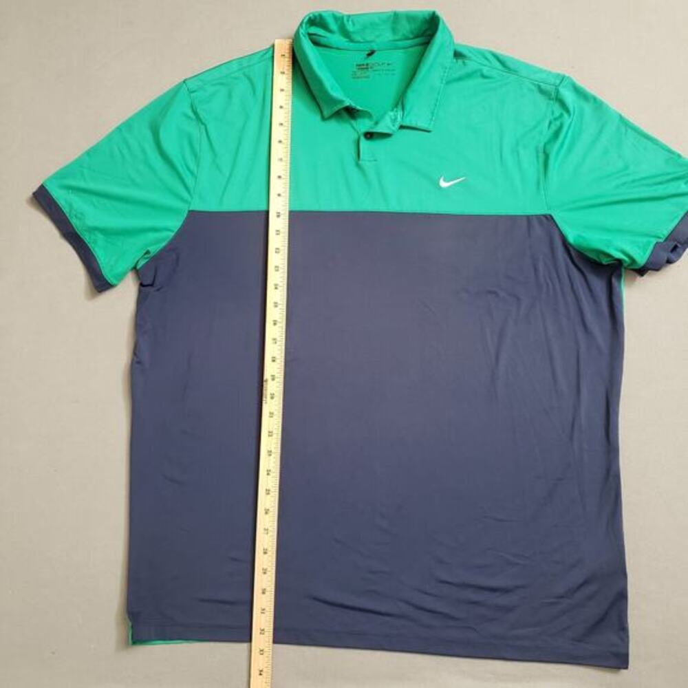 Nike Golf Standard Fit Dri-Fit Polo Men's 2XL Green Blue Short Sleeve Big & Tall - Picture 6 of 9